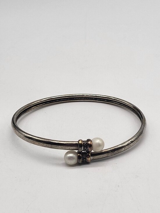 Alwand Vahan Jewelry - Alwand Vahan AV Sterling Silver 925 10k Pearl Bypass Bracelet Wrap *READ